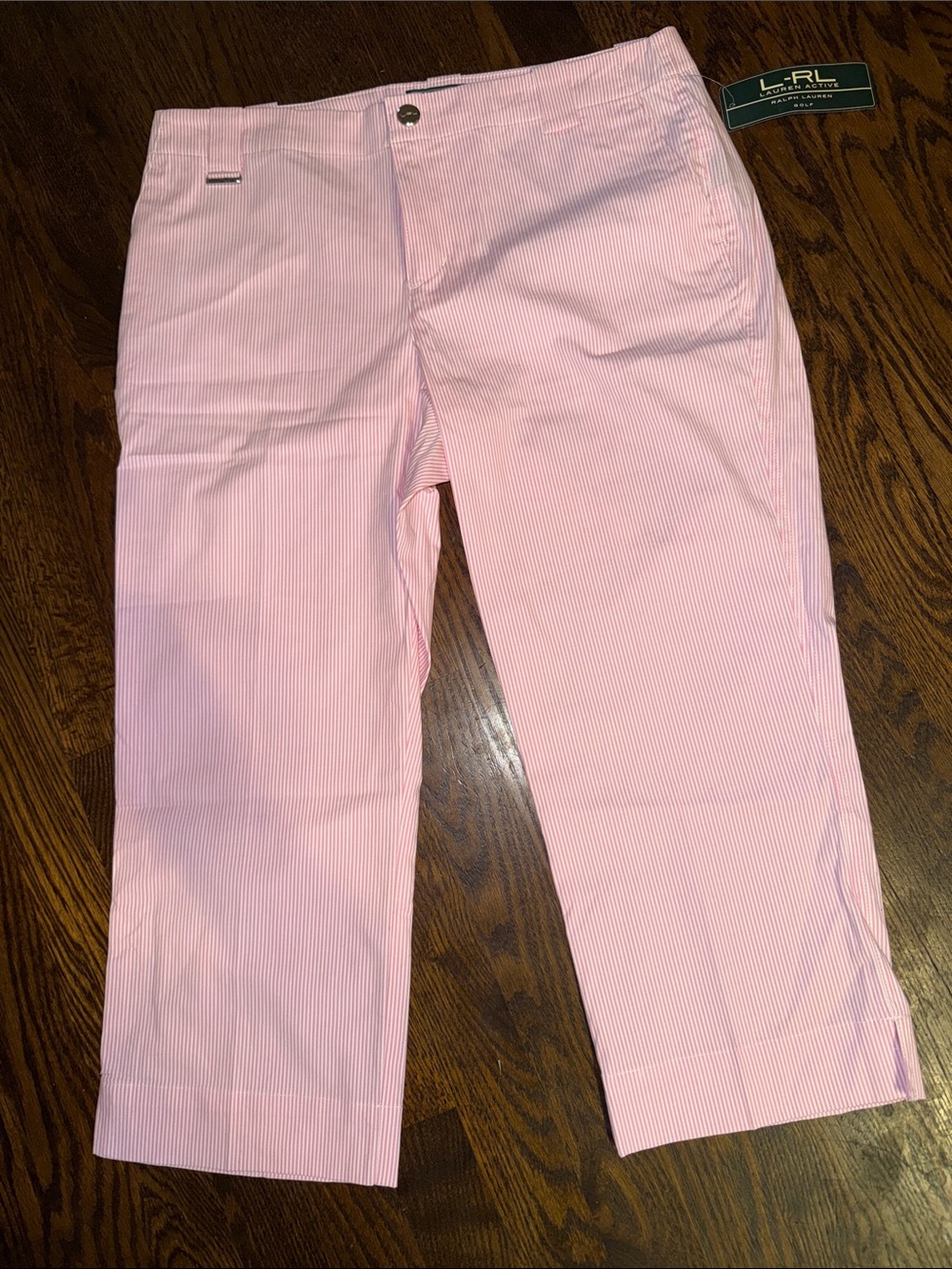Ralph Lauren Pink Seersucker Crop Pants